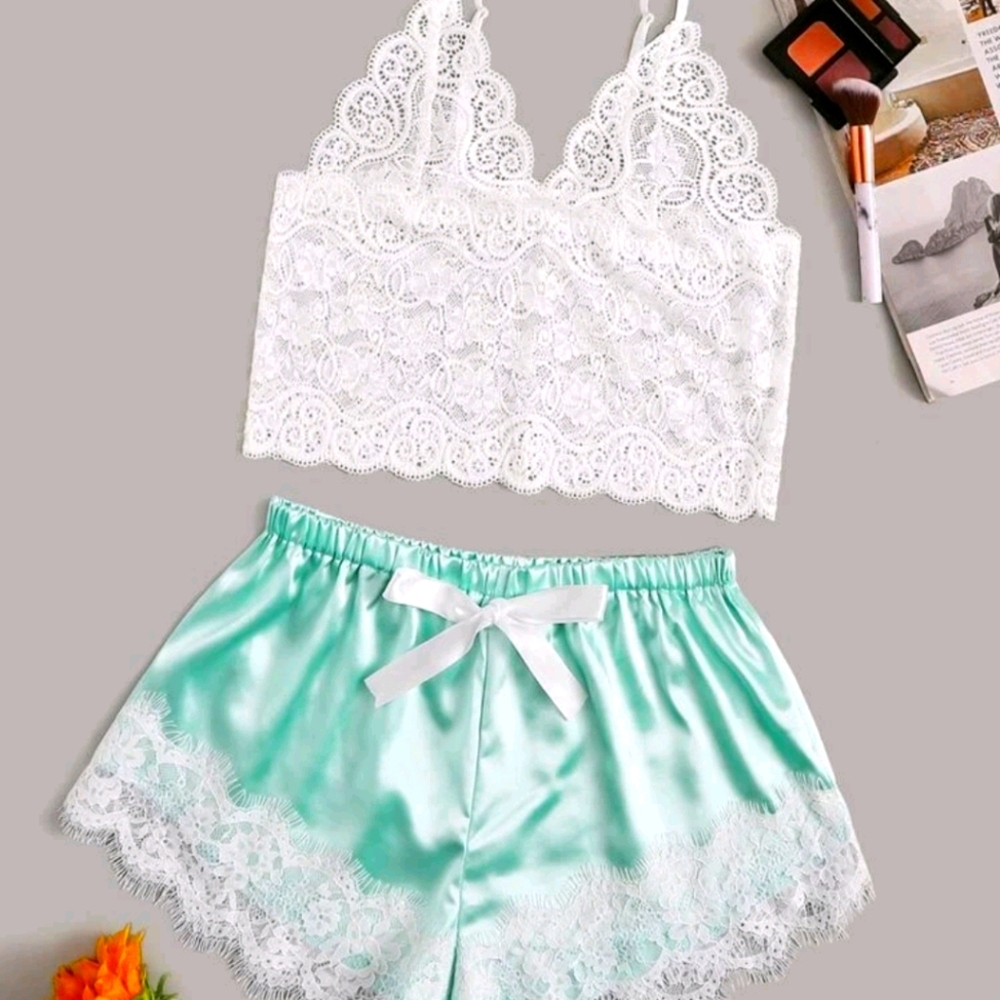 New Floral Lace Bralette and Shorts